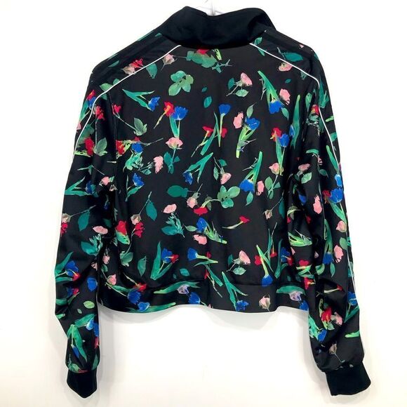 Adidas Originals BELLISTA Black Floral Print Cropped Trefoil Track Jacket - Picture 13 of 16